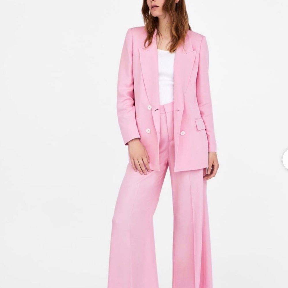 Zara Double Breasted Pink Blazer Bloggers Favorite - Picture 3 of 8
